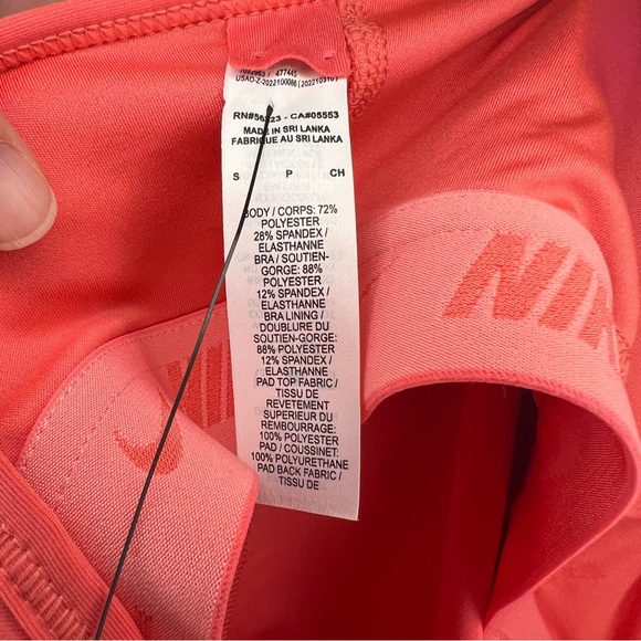 Nike Dri-FIT Indy Sports Bra Tank, Coral, Size Small - Picture 4 of 7